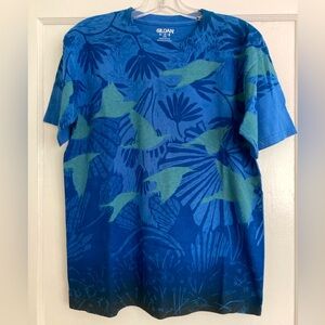 Gildan Blue T-Shirt with Hand-printed Design XL